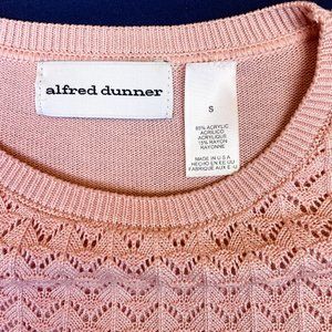 Vintage Pretty Pink Knit Short Sleeve Blouse Alfred Dunner Women's Shirt Top